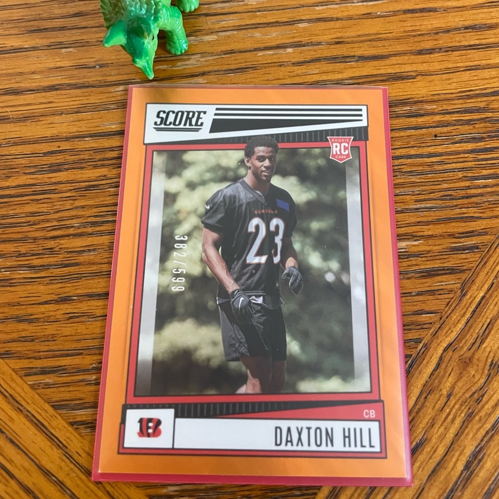 score daxton hill cincinnati bengals orange rookie card 382/599